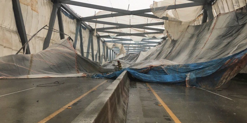 Don Holt Bridge Tarp Collapse in July 2017