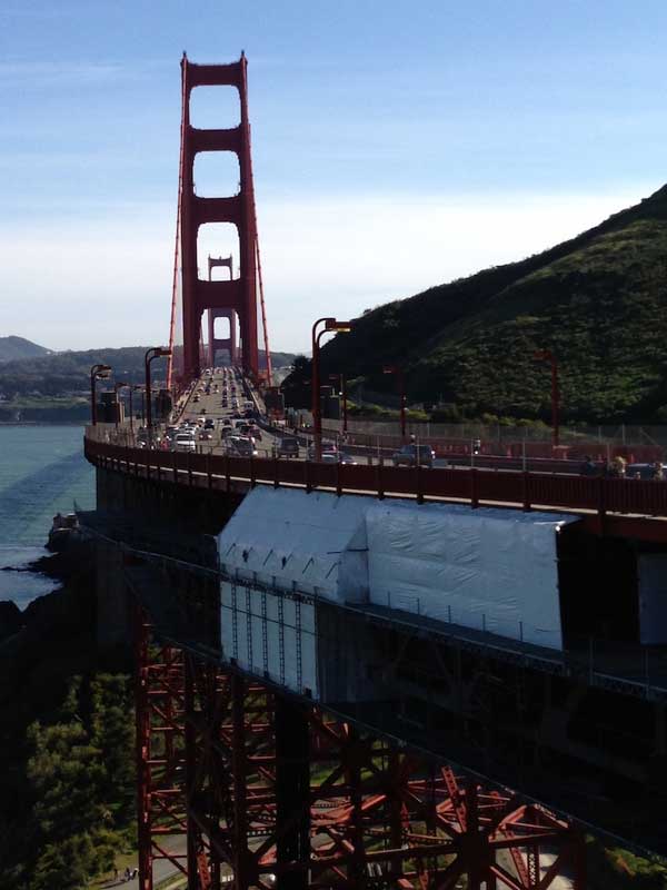 Scaffold Shrink Wrap Process of Golden Gate Bridge